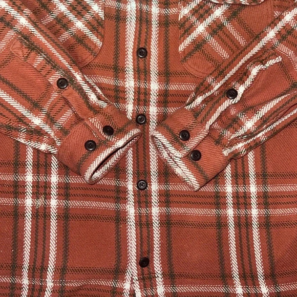 Duluth trading  orange heavy weight plaid shacket size large Duluth untuck - Picture 3 of 8